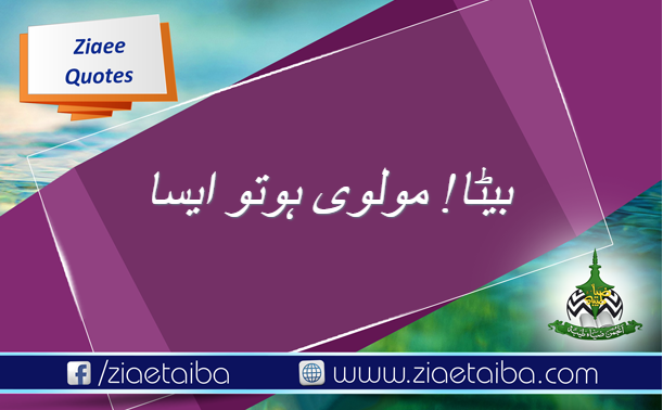 بیٹا! مولوی ہوتو ایسا